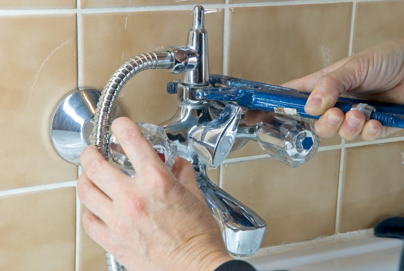 Shower being installed in a Barking bathroom